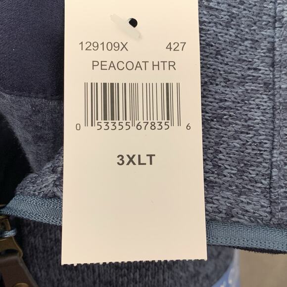 Haggar Cool 18 Tec 1/4 Zip Pullover Mens 3XLT Big Tall Quick Dry Blue Knit NEW - Picture 6 of 8